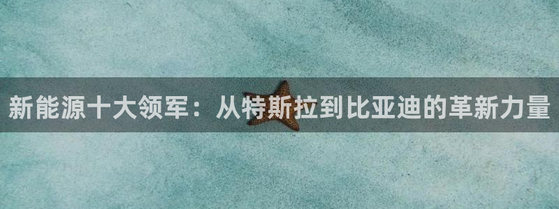 腾众娱乐彩票:新能源十大领军:从特斯拉到比亚迪的革新力量