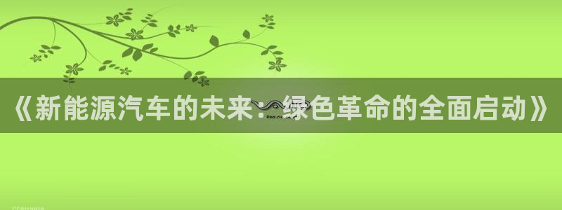 腾耀娱乐众推55312:《新能源汽车的未来:绿色革命的全面启